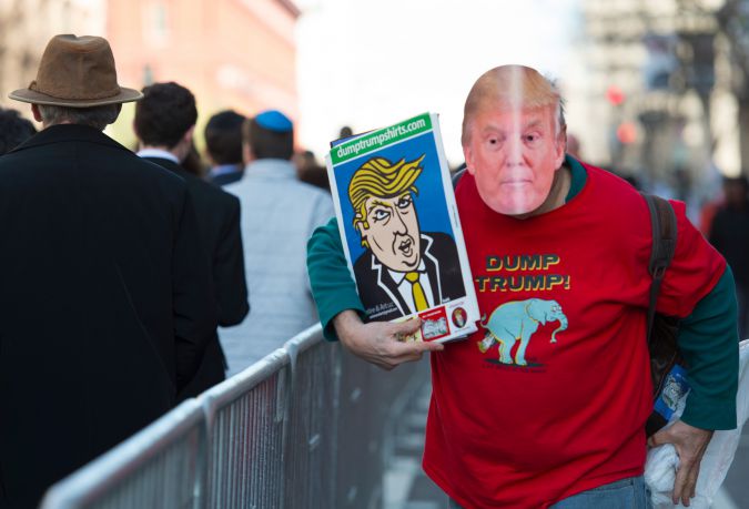 Trump attracted protestors, but they made their case outside the convention hall.
